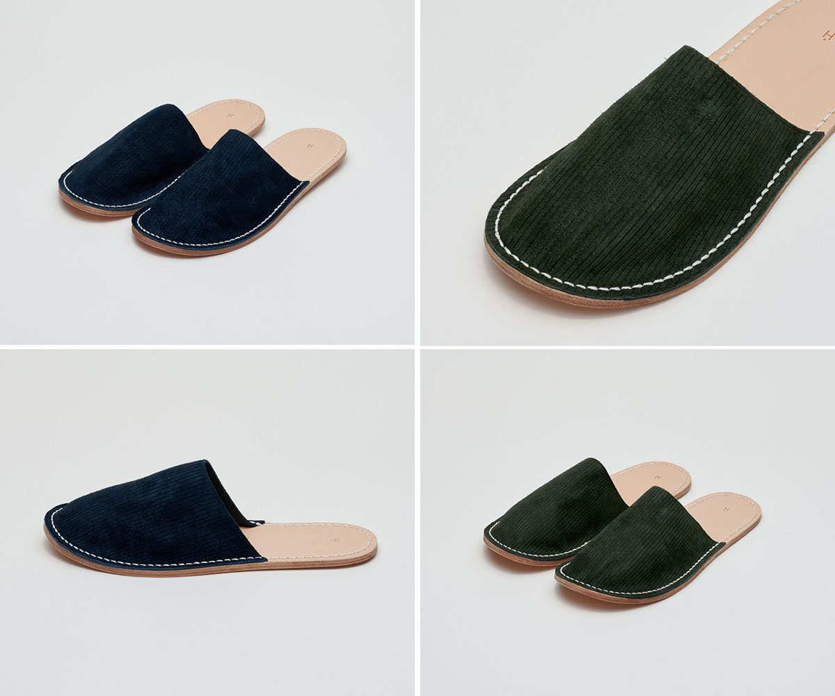 Hender Scheme corduroy lether slipper
