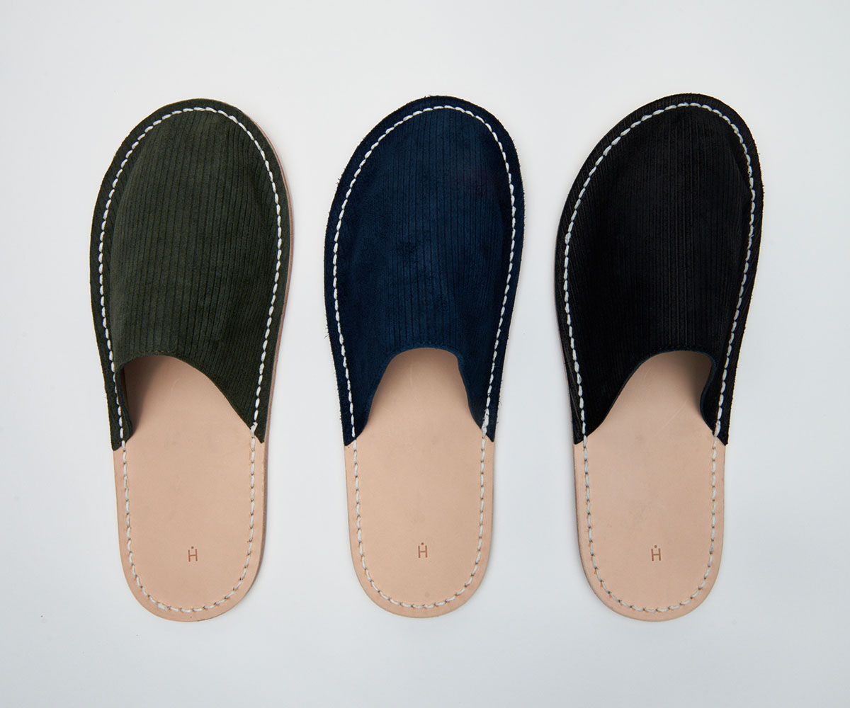Hender Scheme corduroy lether slipper