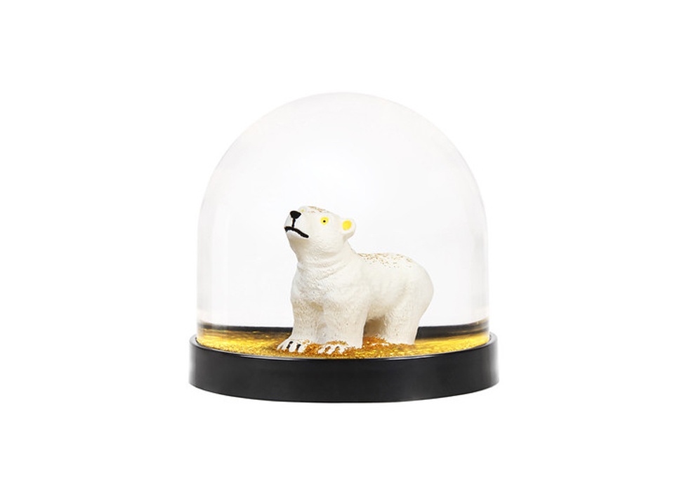 【&Klevering / アンドクレベリン】Wonderball polar bear / gold glitter スノードーム