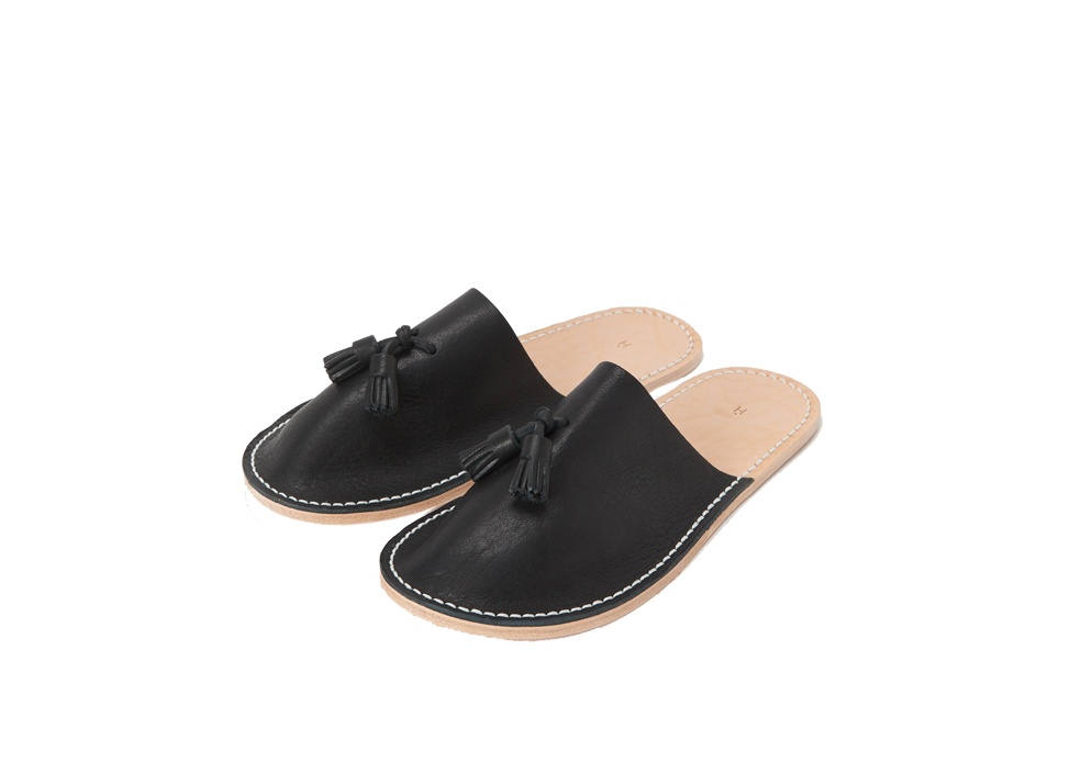 Hender Scheme ブラック スリッポンサンダル Hender Scheme ポイント10% エンダースキーマ リビドー レザー