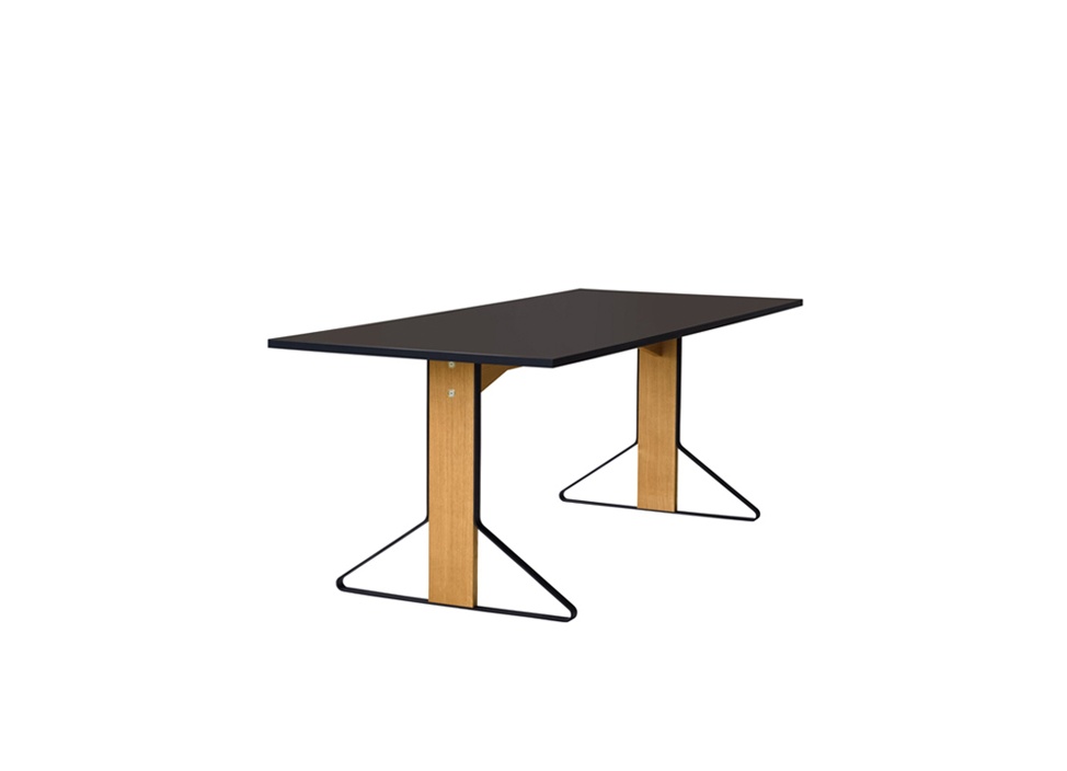 【Artek / アルテック】KAARI 001 カアリテーブル W200×D85cm /ブラックリノリウム/ナチュラルオーク