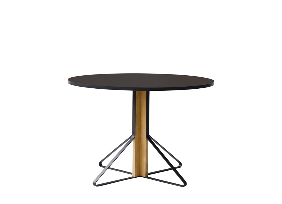 送込 Kaari Table カアリ テーブル ブラックリノリウム REB012 カアリ テーブル REB012（160 x 80）ナチュラル オーク