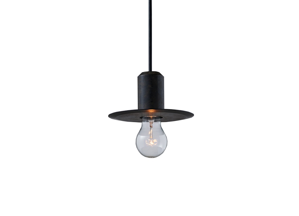 【NEW LIGHT POTTERY / ニューライトポタリー】Bullet flat shade ペンダント ライト 150/Black