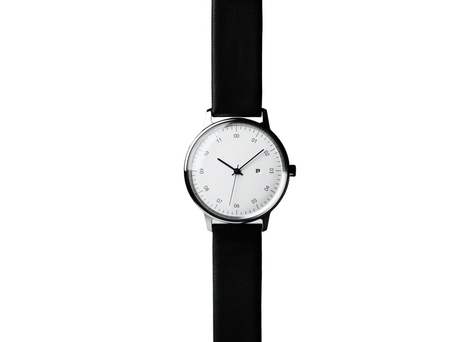 【sazare / サザレ】sazare /01.01 /Silver Mirror Finish /White Dial /Black Strap