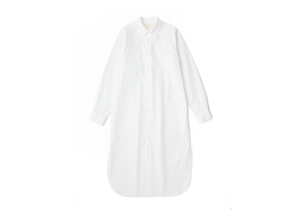 【Onnod / オンノッド】Shirt dress / White