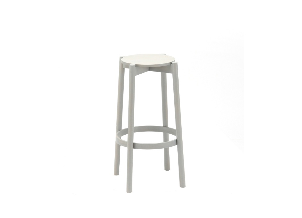 Castor Barstool with Backrest High ‒ KARIMOKU NEW STANDARD (KNS)