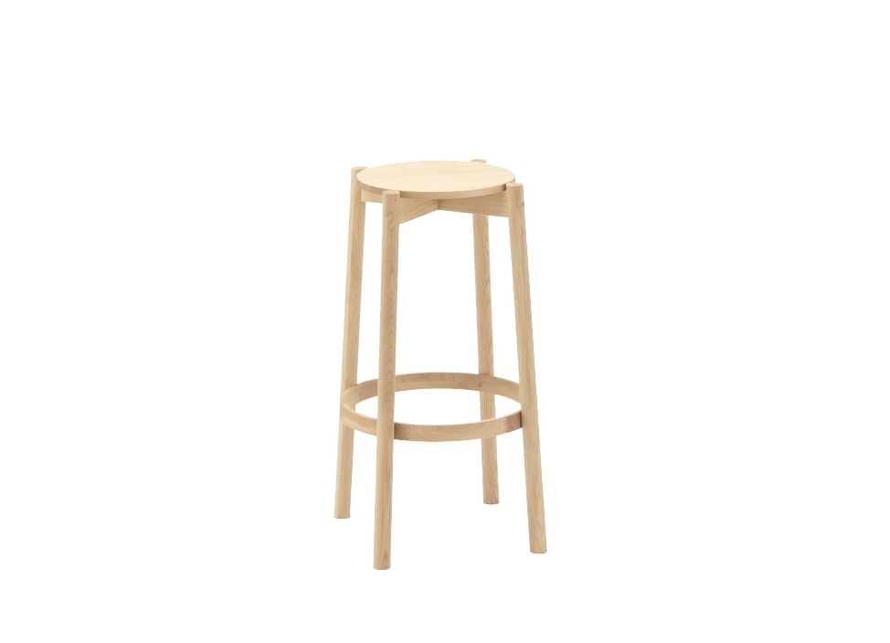 Castor Barstool with Backrest High ‒ KARIMOKU NEW STANDARD (KNS)