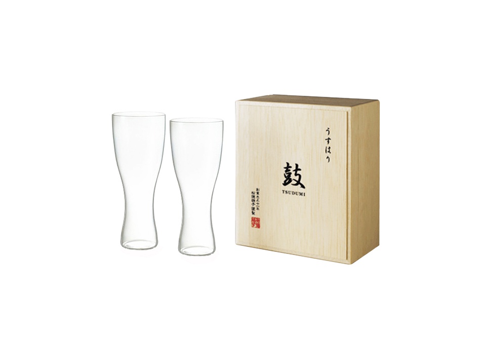 【松徳硝子 / SHOTOKU GLASS】うすはり 鼓 ピルスナー ビールグラスセット