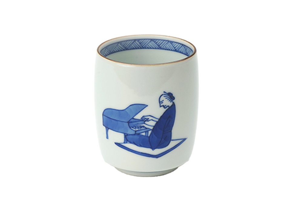 【上出長右衛門窯 / かみでちょうえもんがま】湯呑 笛吹 / ピアノ