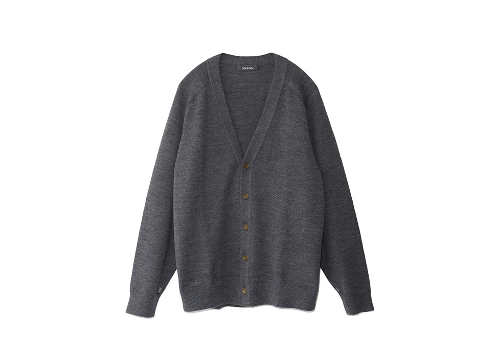 【UMEDA / ウメダ】16GG V NECK CARDIGAN カーディガン / グレー