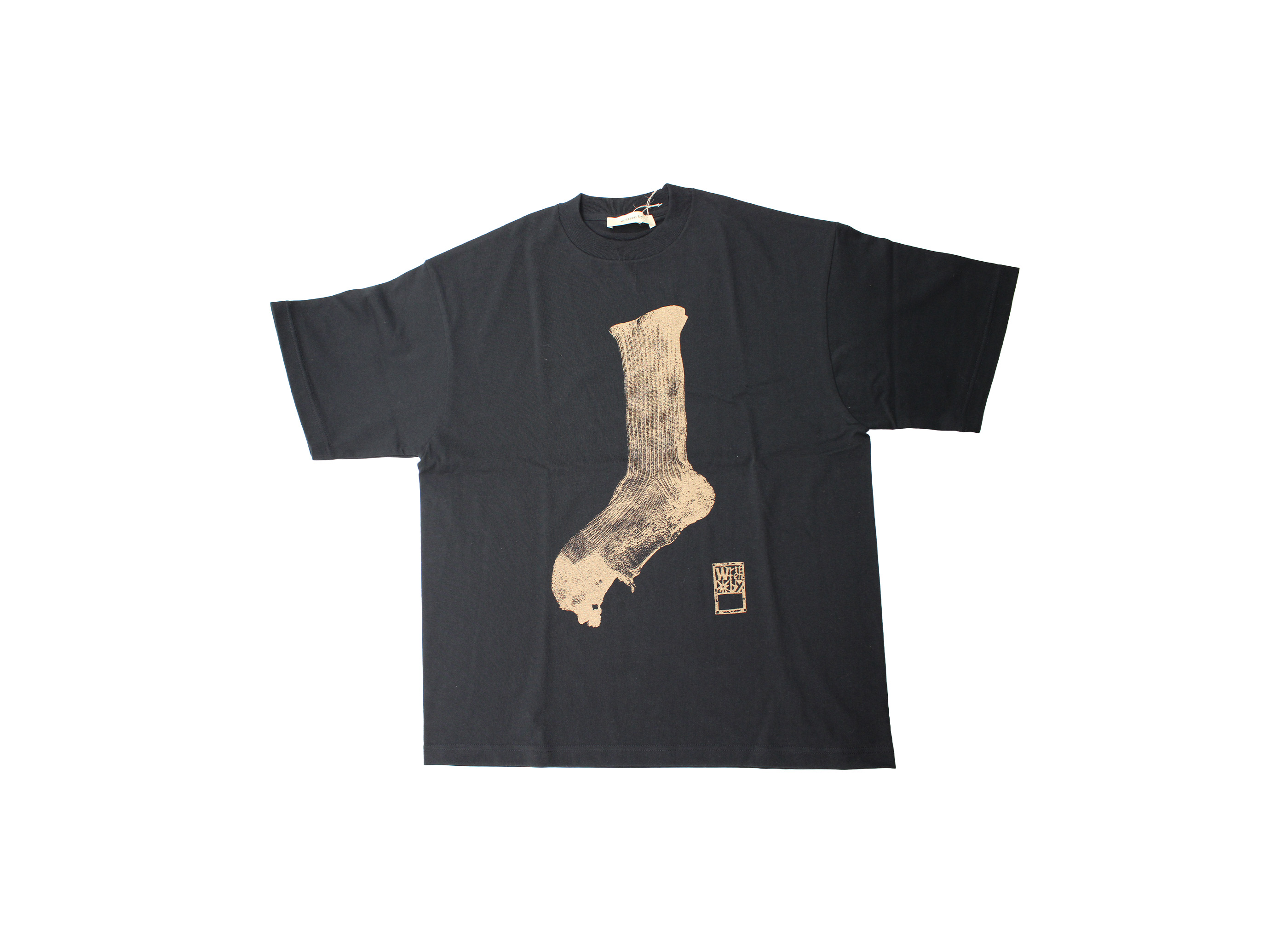 【別注 CIBONE × written by / シボネ × リトゥンバイ】Holiday Socks T-shirt Tシャツ ブラック