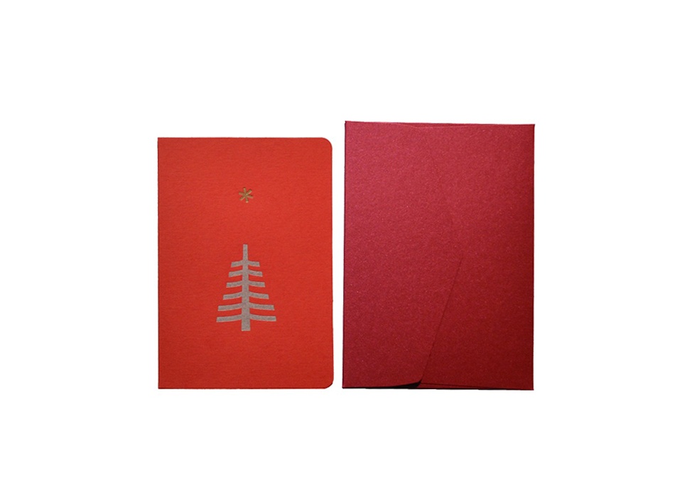 【le typographe / ル タイポグラフィ】Folded Card CHRISTMAS TREE AND STAR