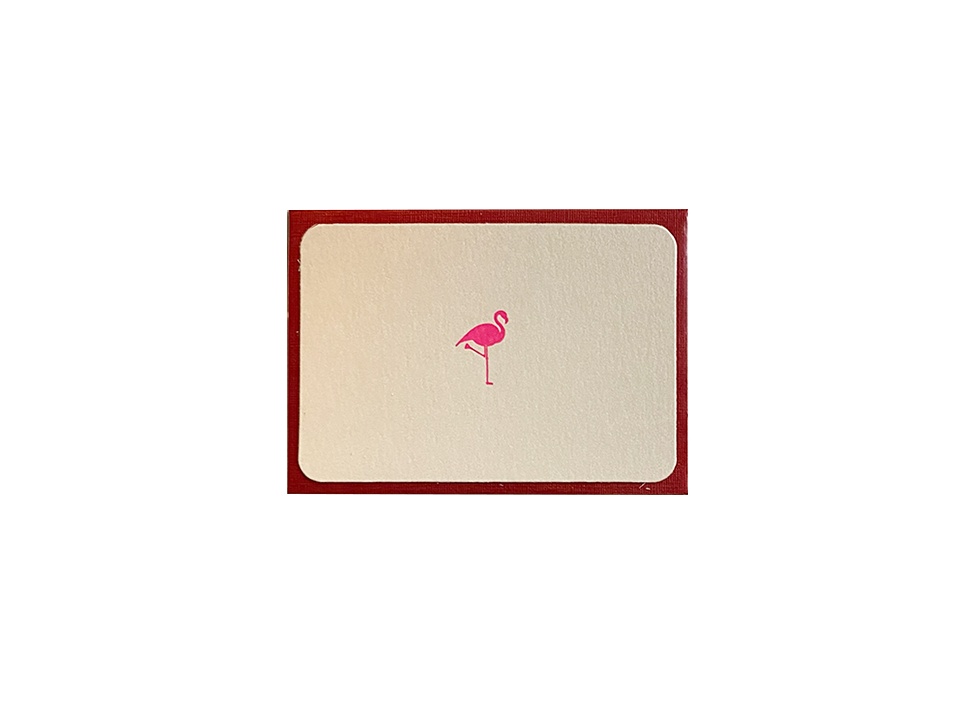 【le typographe / ル タイポグラフィ】ギフトカード MINI CARD + ENVELOPE FEATHER / ピンクフラミンゴ