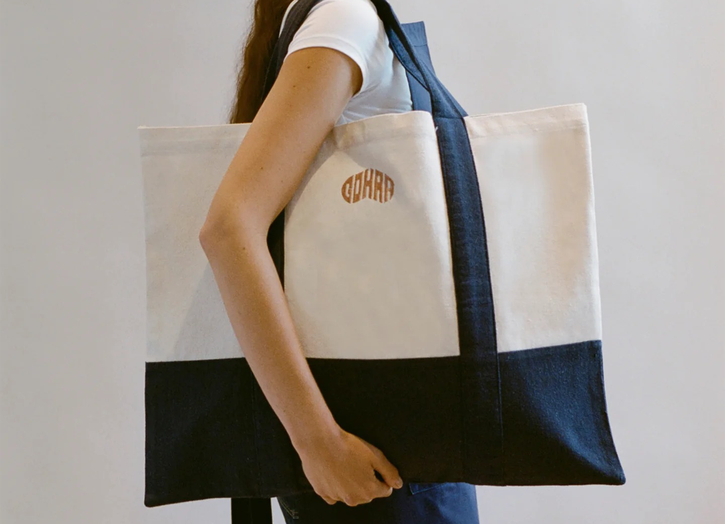 【GOHAR WORLD / ゴハール・ワールド】TOTE BAG トートバック / ネイビー