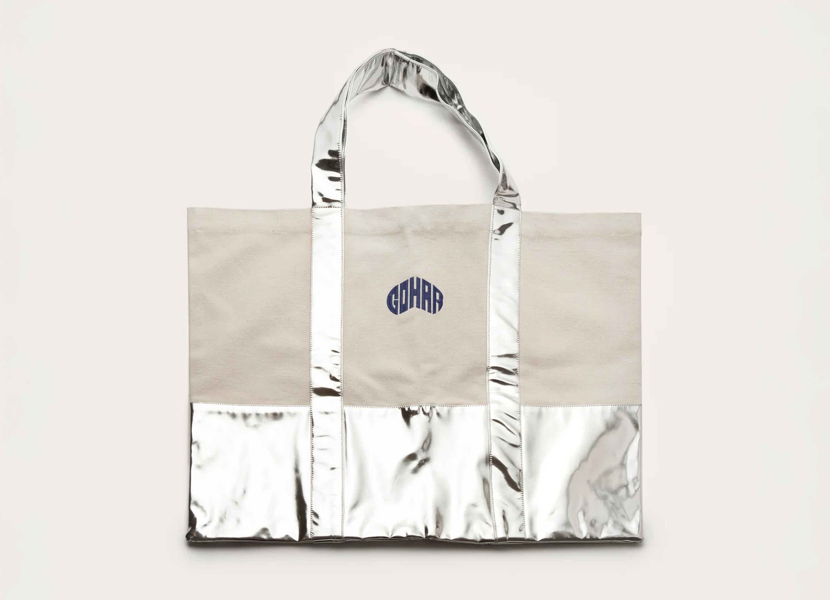 【GOHAR WORLD / ゴハール・ワールド】TOTE BAG トートバック / シルバー