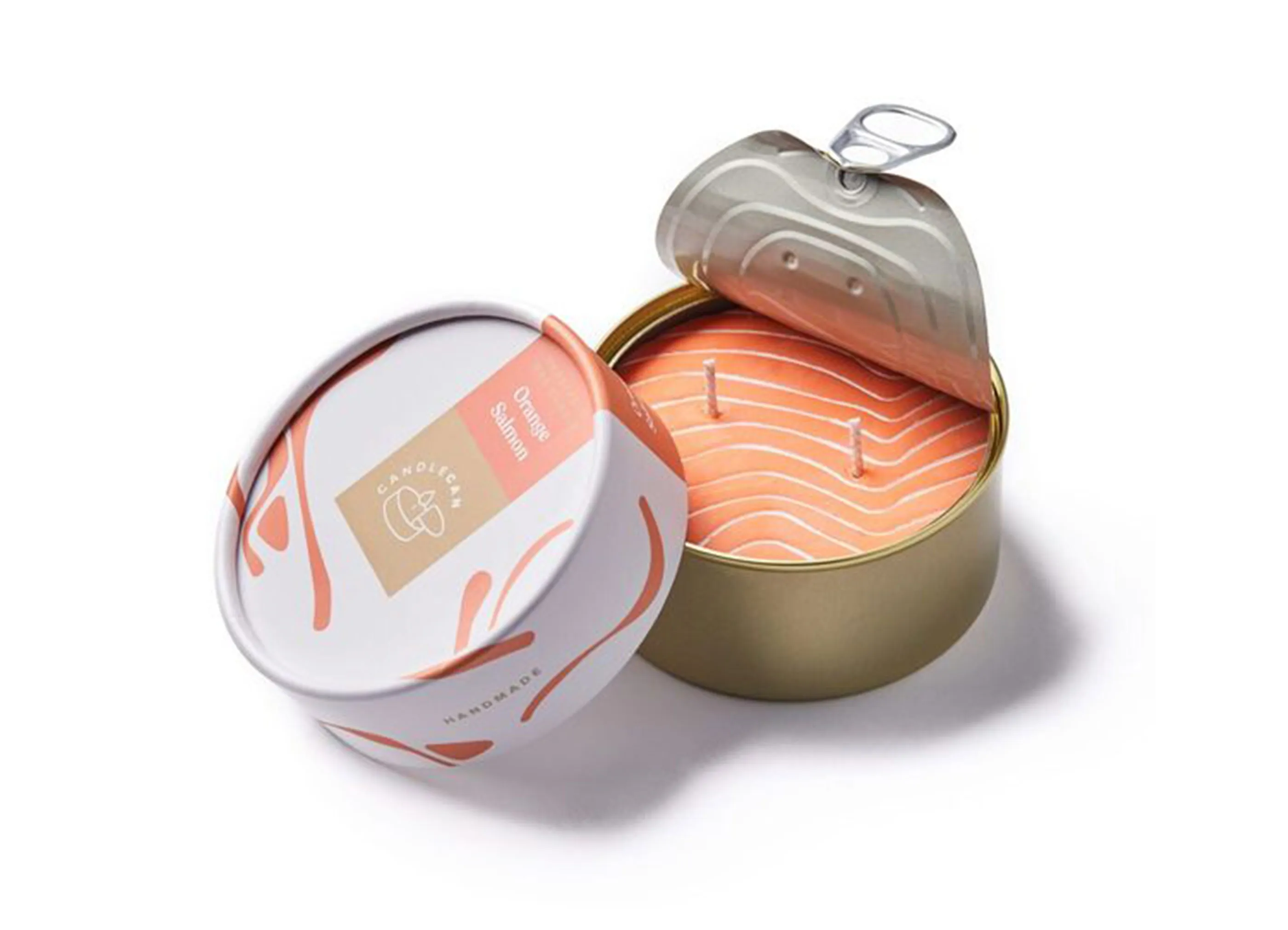 【CANDLEHAND / キャンドルハンド】Gourmet Food Candles キャンドル缶 / オレンジサーモン