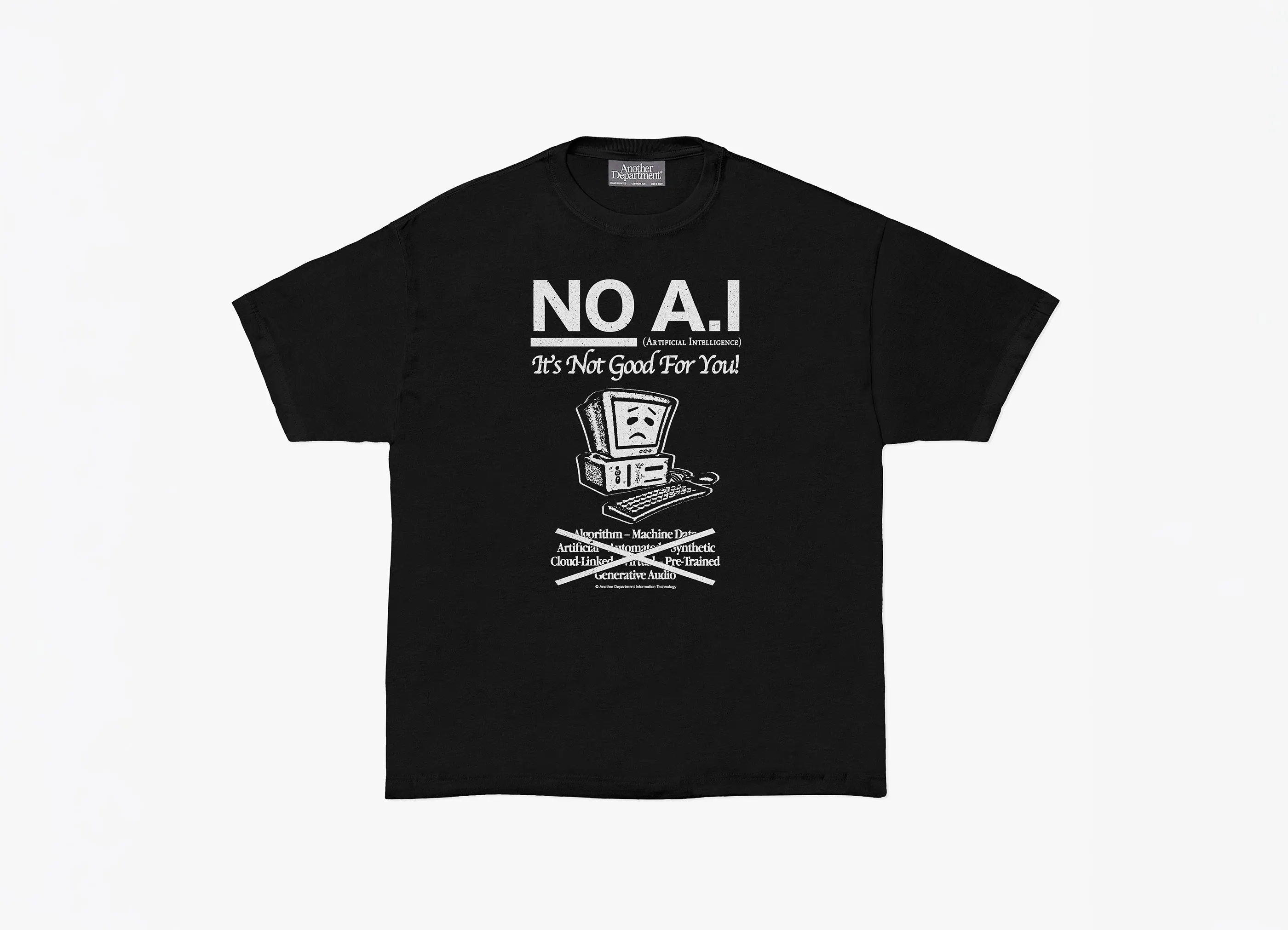 【ANOTHER DEPARTMENT / アナザーデパートメント】NO A.I T-Shirt ノー エーアイ ティーシャツ / ブラック