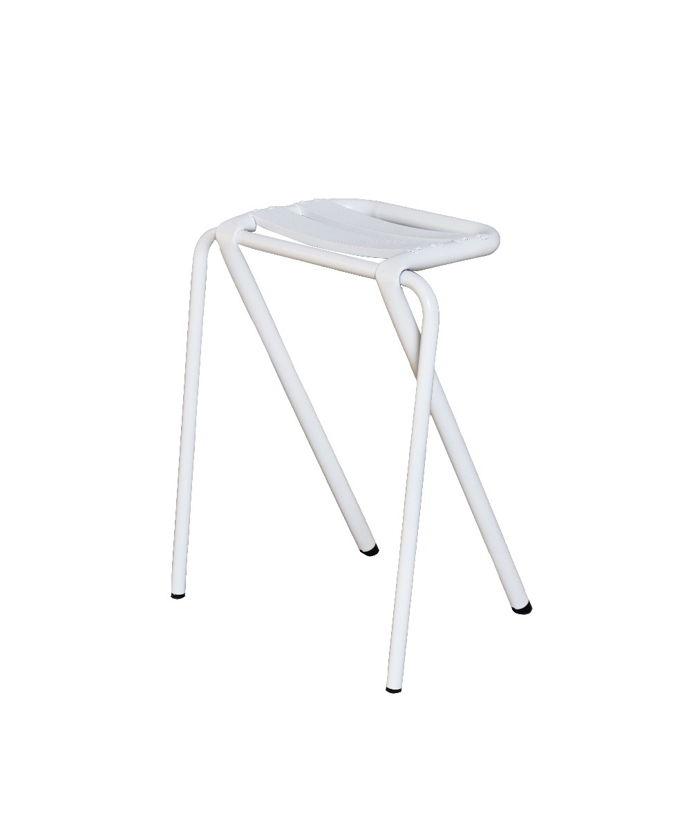 BENT LOW STOOL / White
