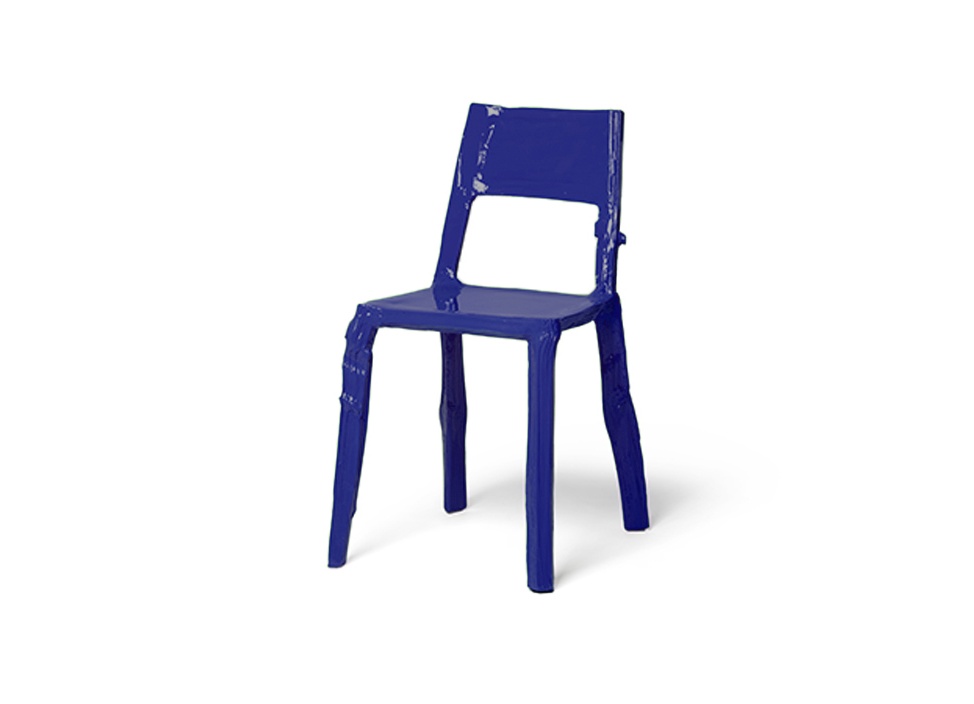 【TEUN ZWETS / テウン・ズヴェッツ】SPLITTED DINING CHAIR METALIC ダイニングチェア / メタリックネイビー