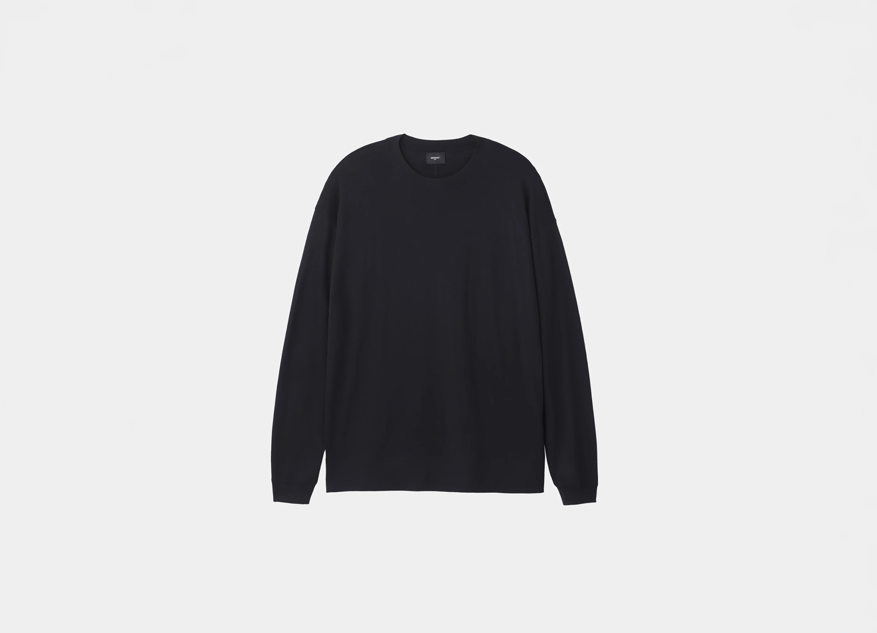 【WRAPINKNOT WOOL WEAR / ラッピンノット ウール ウェア】L/S Oversized T-Shirt ロングスリーブ オーバーサイズド Tシャツ / ブラック