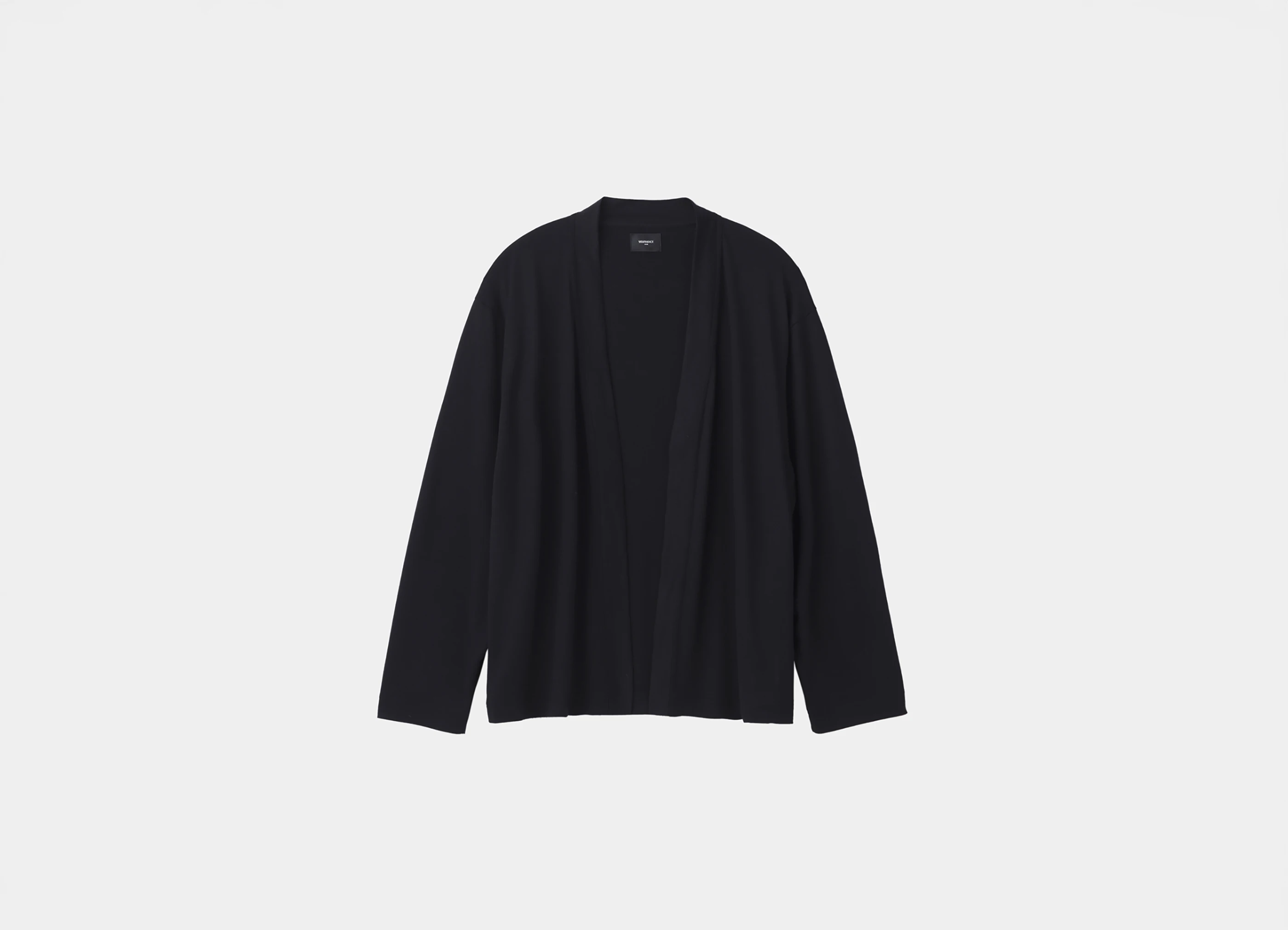 【WRAPINKNOT WOOL WEAR / ラッピンノット ウール ウェア】Button-less  Cardigan ボタンレス カーディガン / ブラック