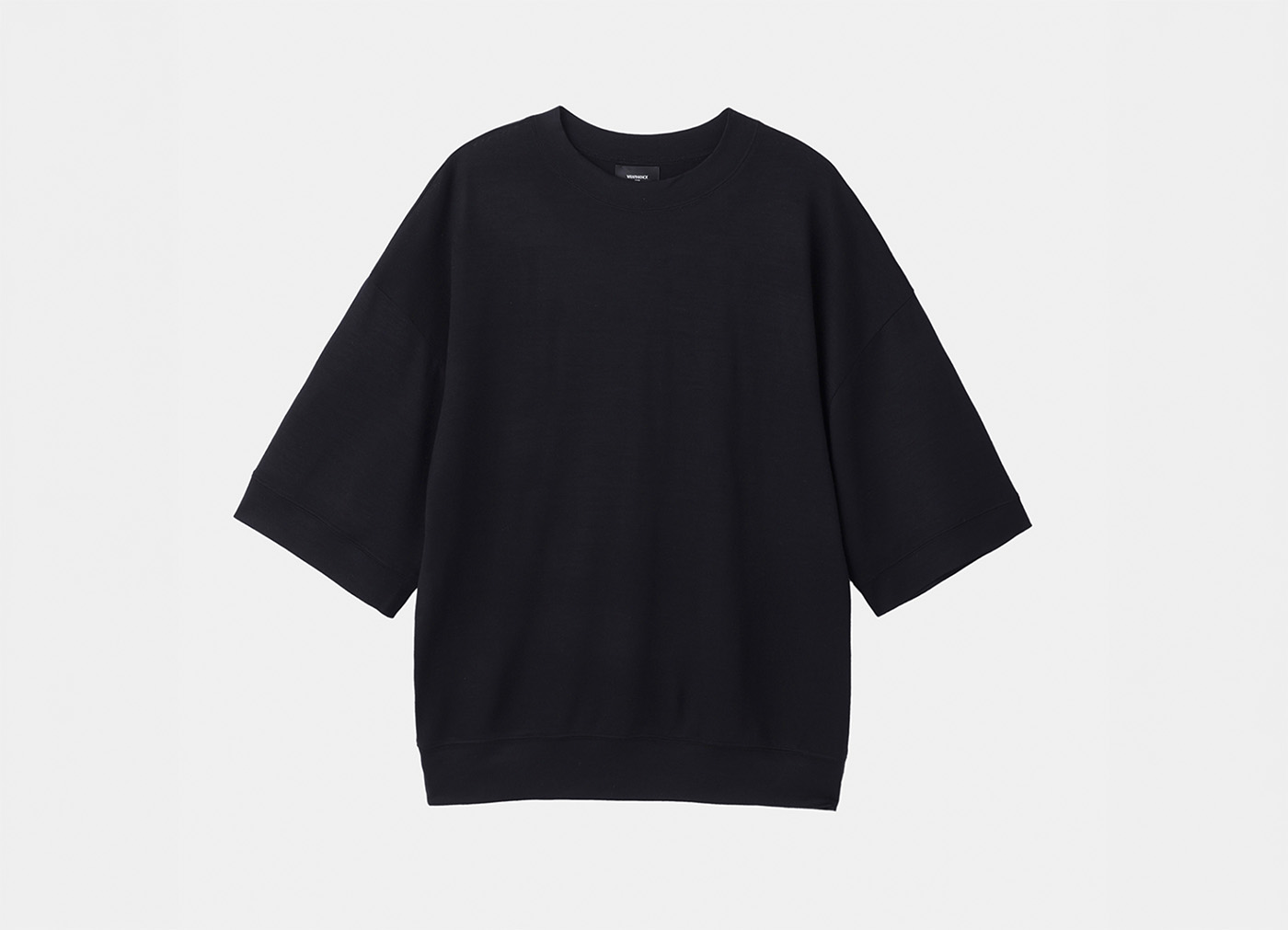 【WRAPINKNOT WOOL WEAR / ラッピンノット ウール ウェア】S/S Blousing Tops ショートスリーブ ブラウジングトップス / ブラック