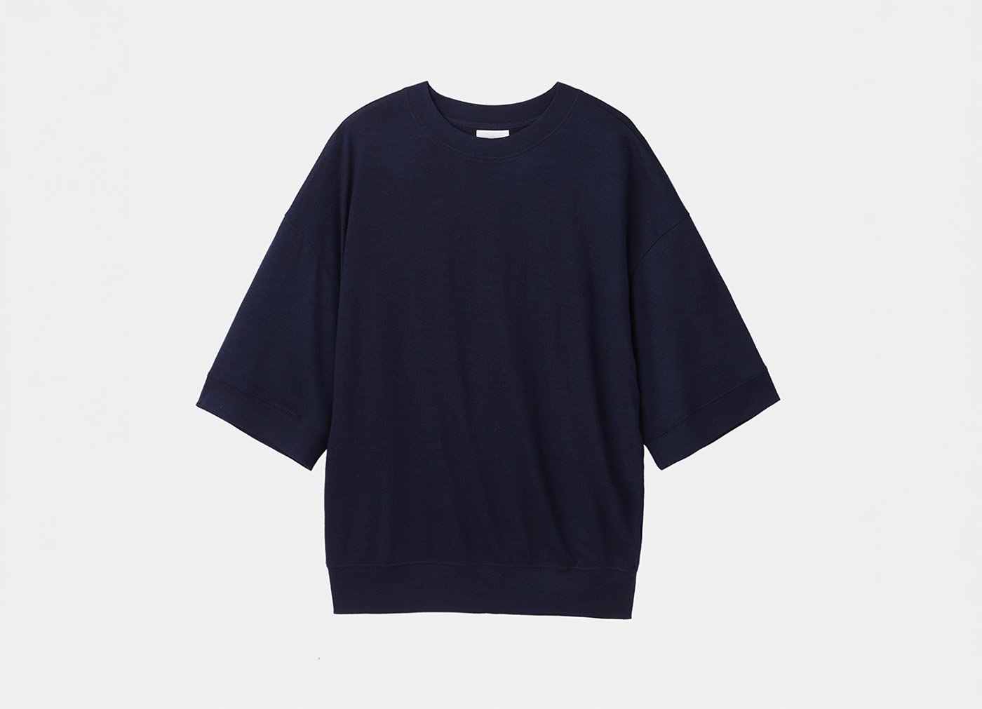 【WRAPINKNOT WOOL WEAR / ラッピンノット ウール ウェア】S/S Blousing Tops ショートスリーブ ブラウジングトップス / ネイビー