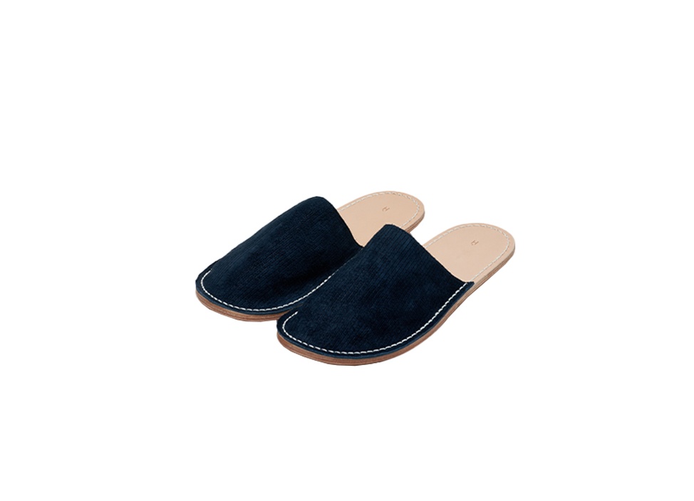 Corduroy leather slipper/D.Navy （M） / Hender Scheme（エンダースキーマ）