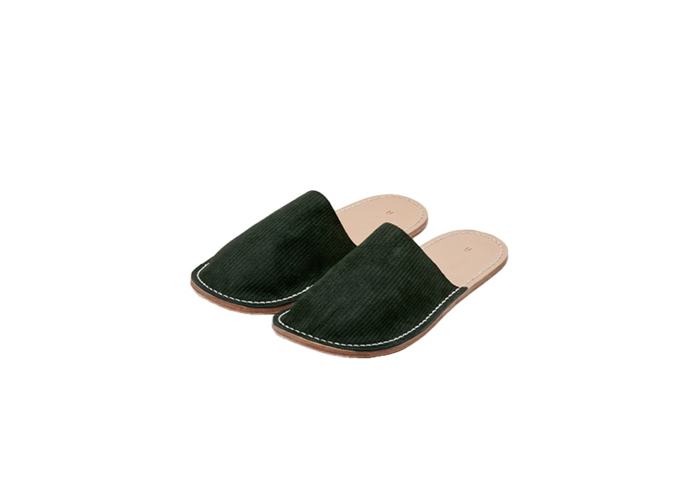 【Hender Scheme/エンダースキーマ】スリッパ Corduroy leather slipper / D.Olive