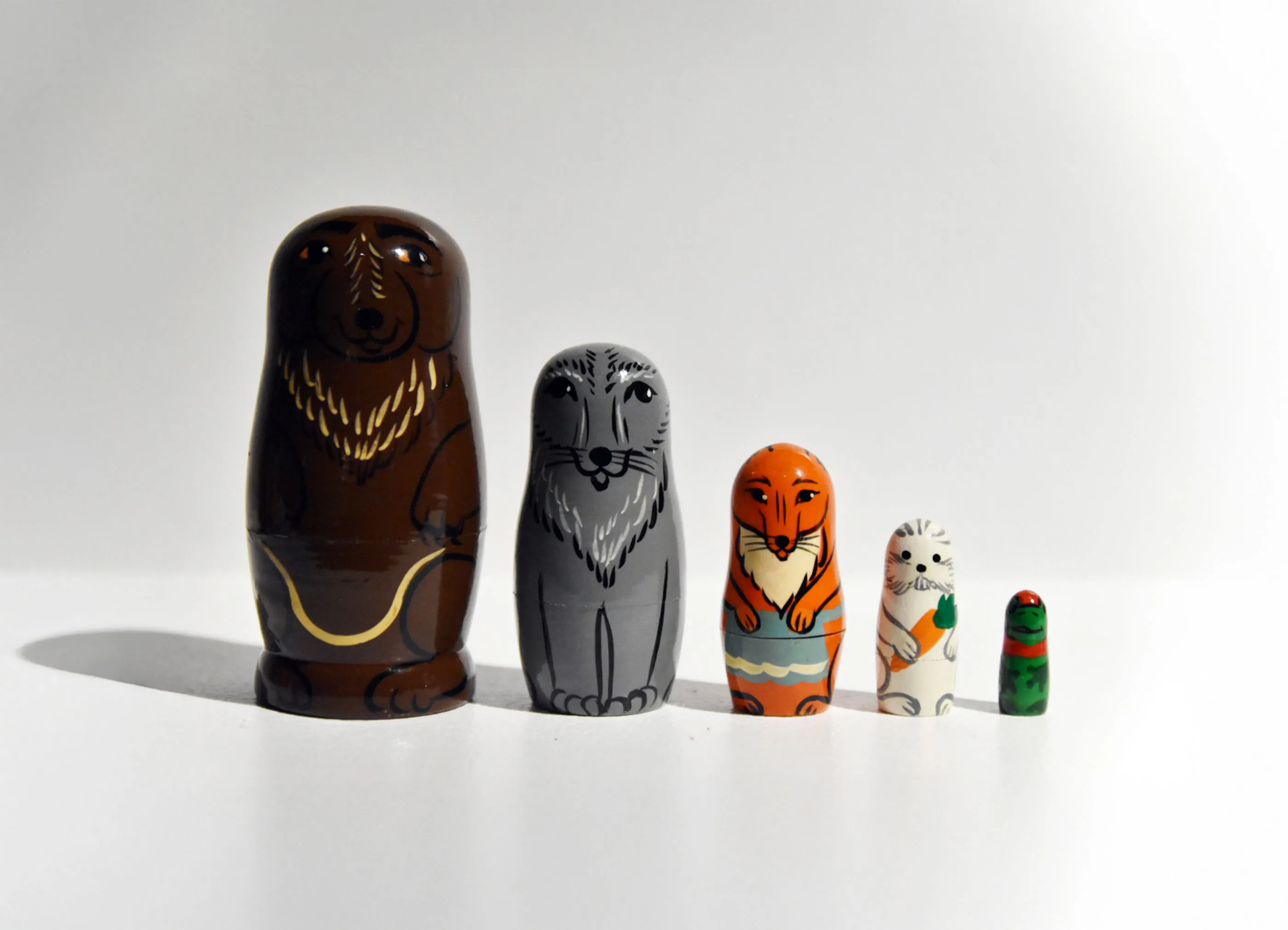 【VOLGA / ヴォルガ】動物マトリョーシカ 5個セット / シリアス風
