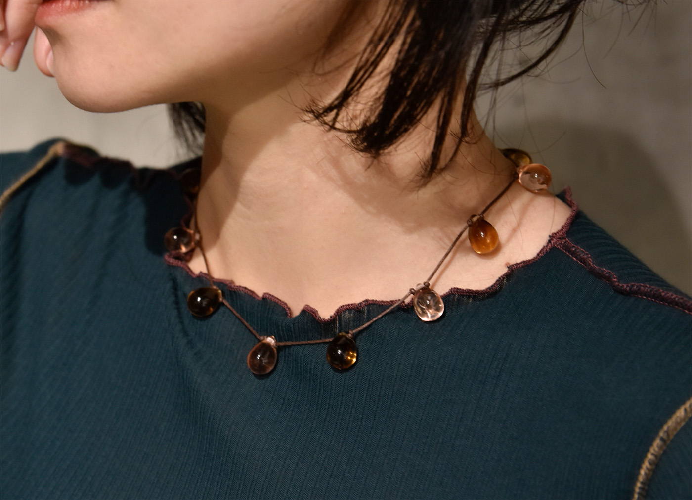 【別注 Sisi Joia / シシ ジョイア】NOUE necklace ネックレス / ローズ×スモーク