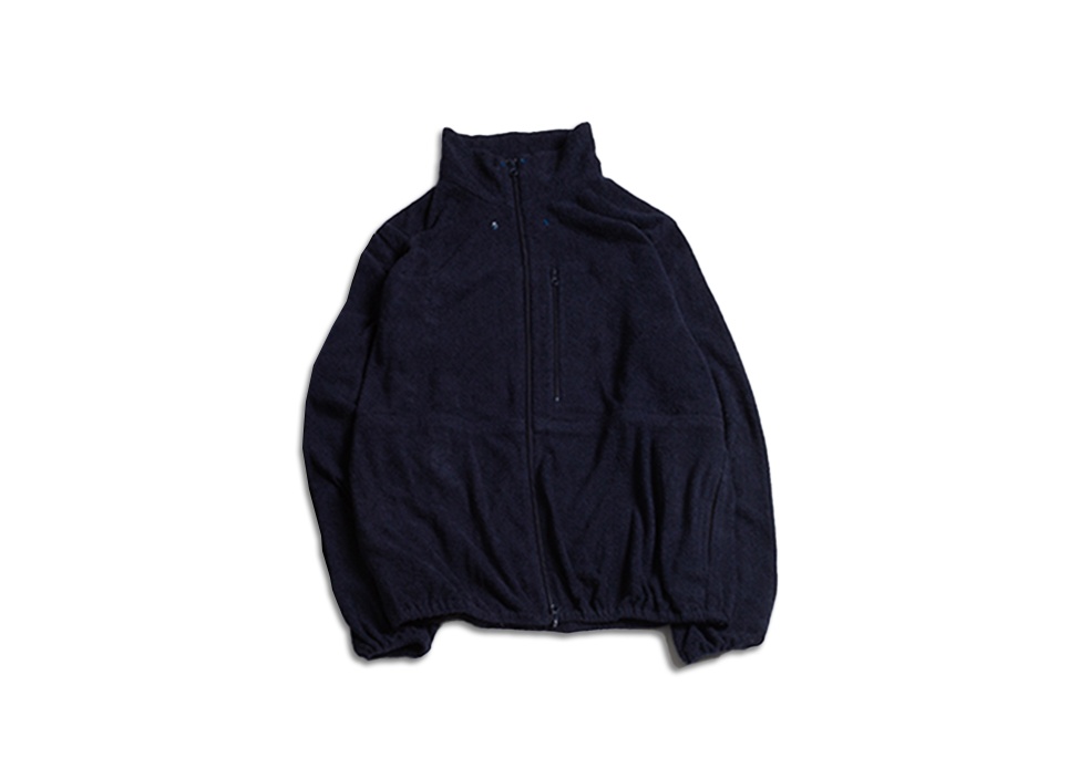 【NOWHAW /ノウハウ】パジャマ "?" towel cloth zip jacket #Navy / unisex