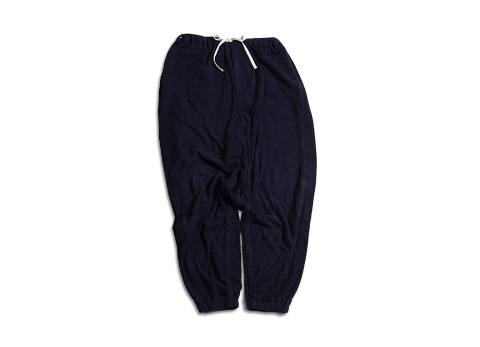 【NOWHAW /ノウハウ】"♨" towel cloth wide easy pants #Navy （1）/ unisex