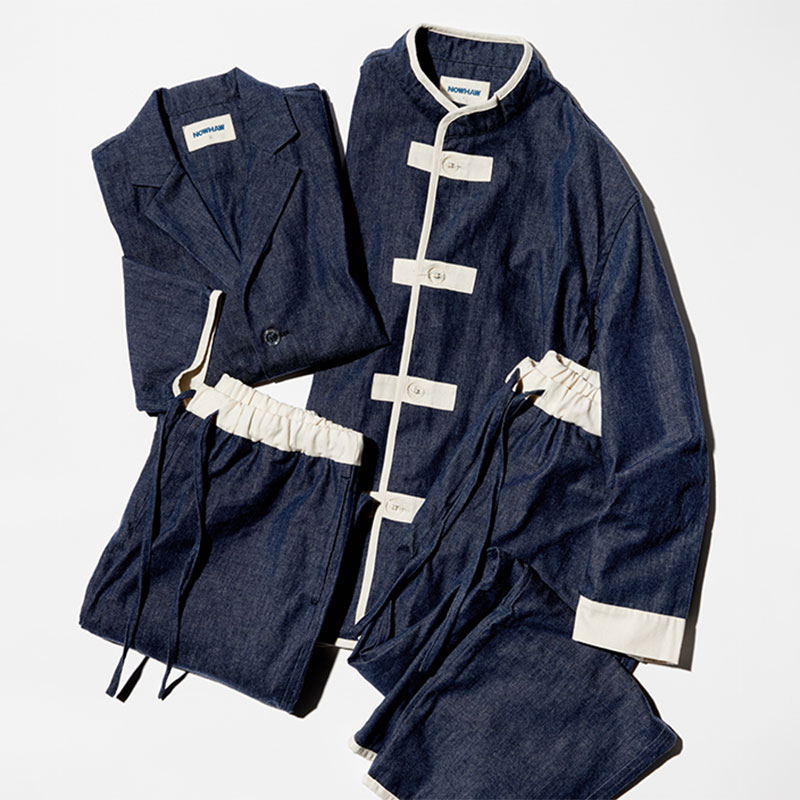 【NOWHAW /ノウハウ】パジャマ “kung-fu” pajama #denim / unisex