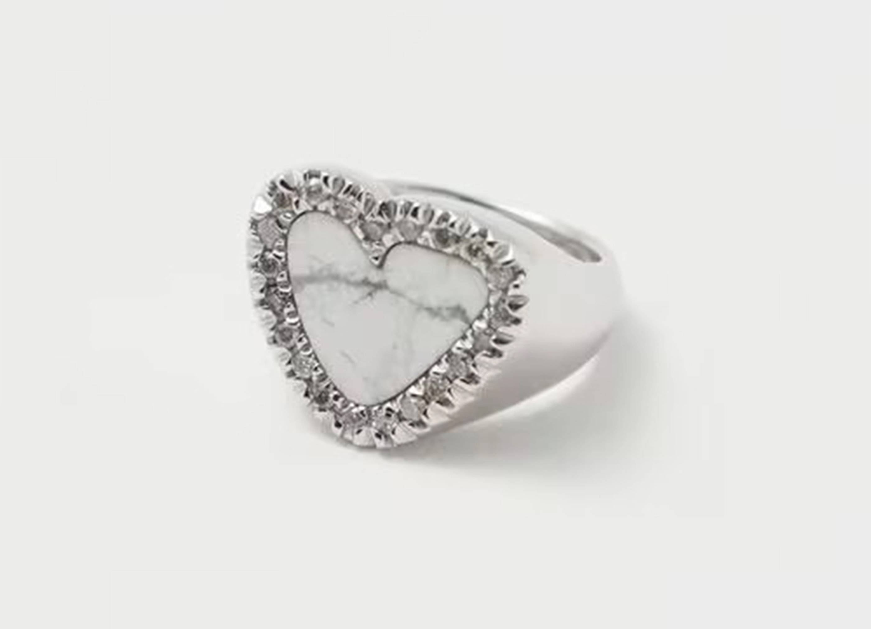 PREEK / プリーク】DIAMOND HEART STONE RING リング / ホワイトの商品