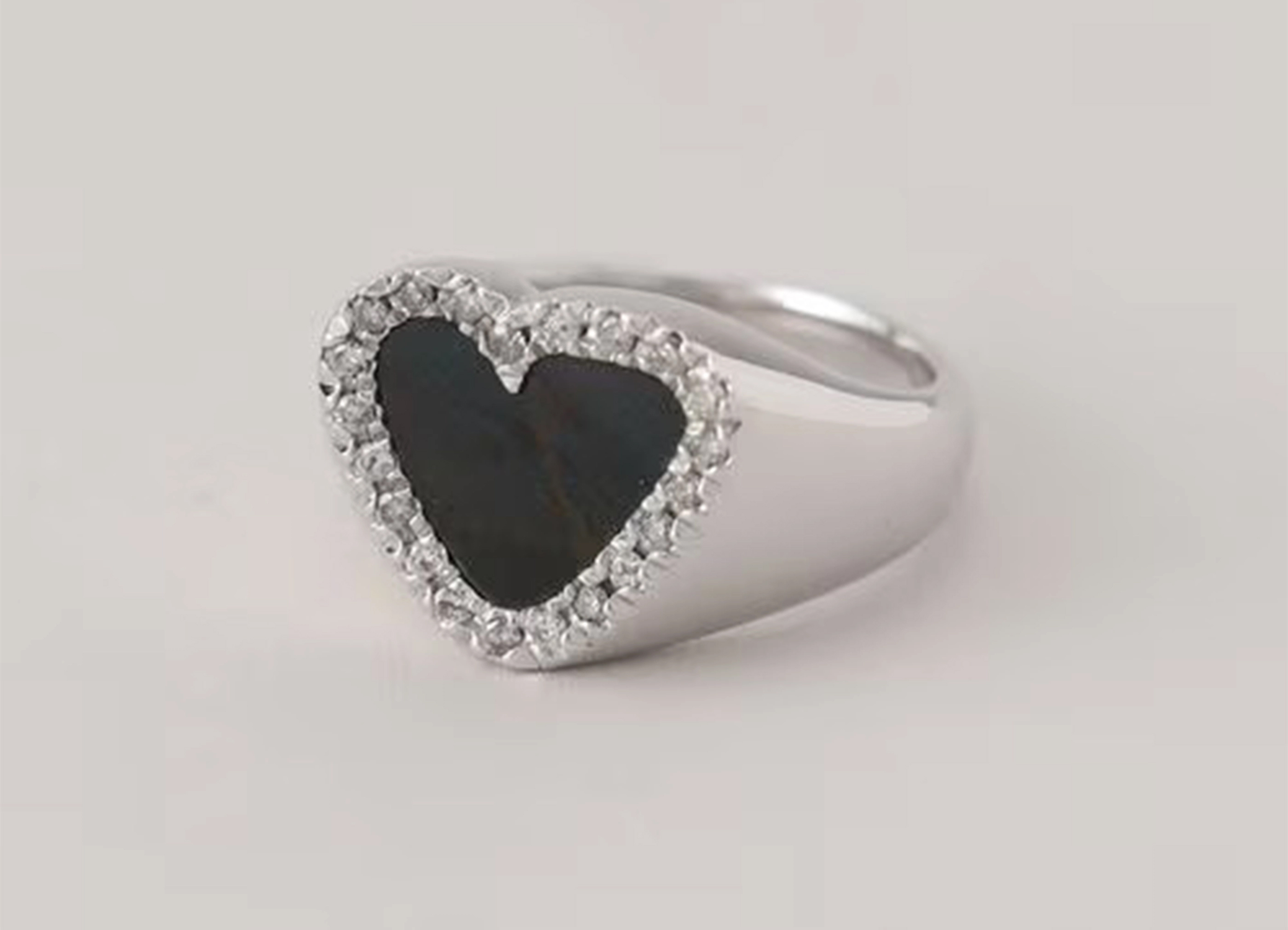 PREEK / プリーク】DIAMOND HEART STONE RING リング / ブラックの商品