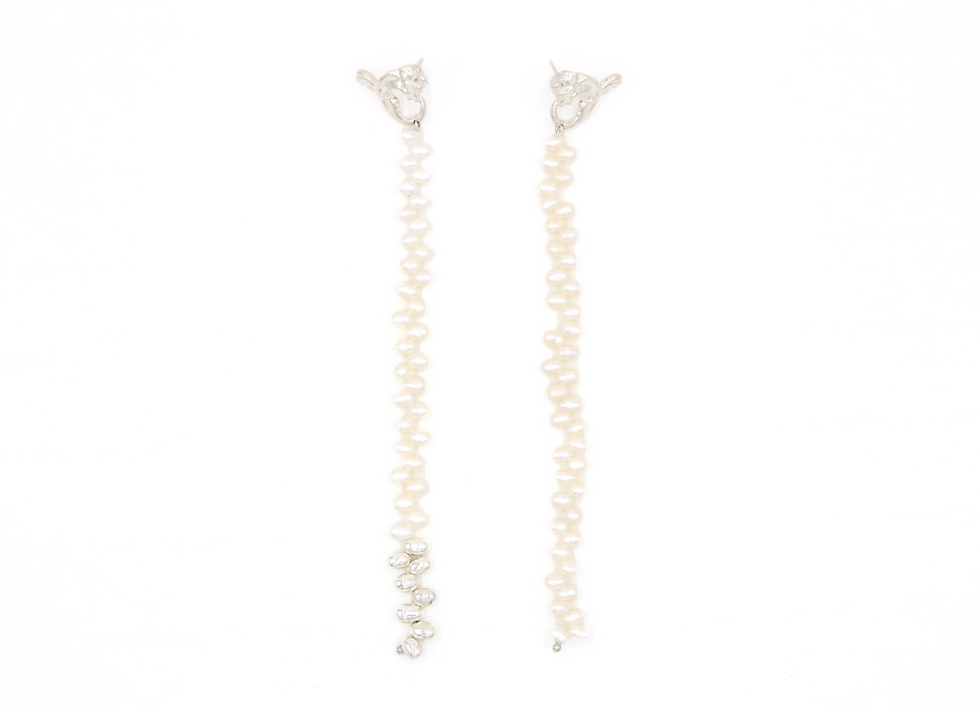 【別注 PREEK × CIBONE / プリーク × シボネ】BAROQUE PEARL TWIN UNIVEN LONG EARRINGS バロックパールツインユニベンツーウェイロングイヤリング ピアス