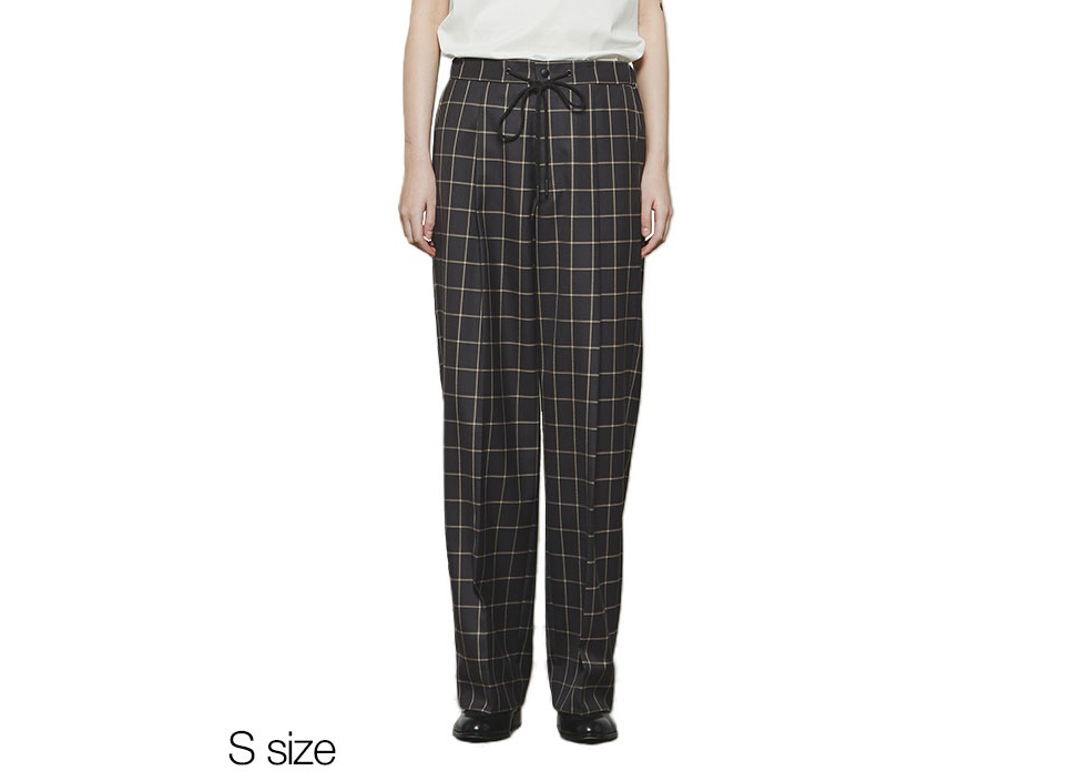 【THE RERACS / ザ リラクス】The Easy Slacks Wide ワイドイージースラックス S / Windowpane