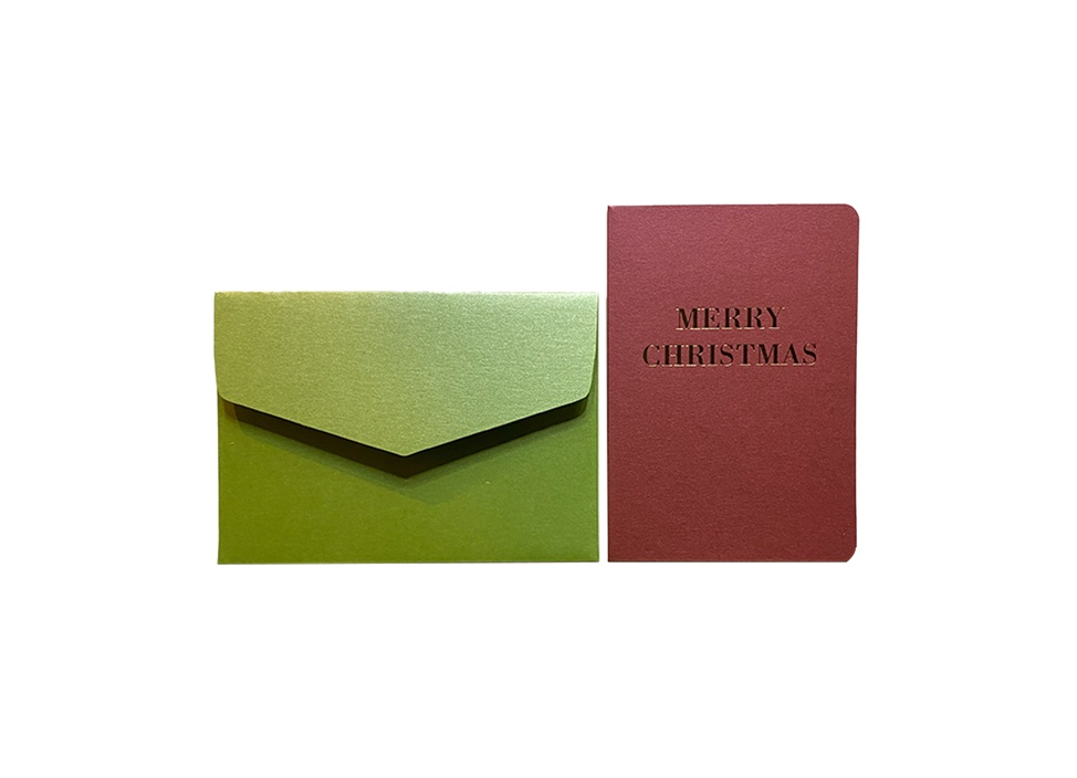 【le typographe / ル タイポグラフィ】ギフトカード CHRISTMAS HOT FOIL ON CARMINE